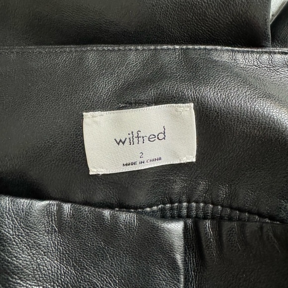 Aritzia Wilfred Faux Leather Black Trousers with Belt - Picture 6 of 6